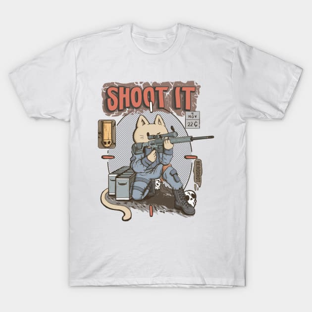 sniper cat T-Shirt by ArtStopCreative